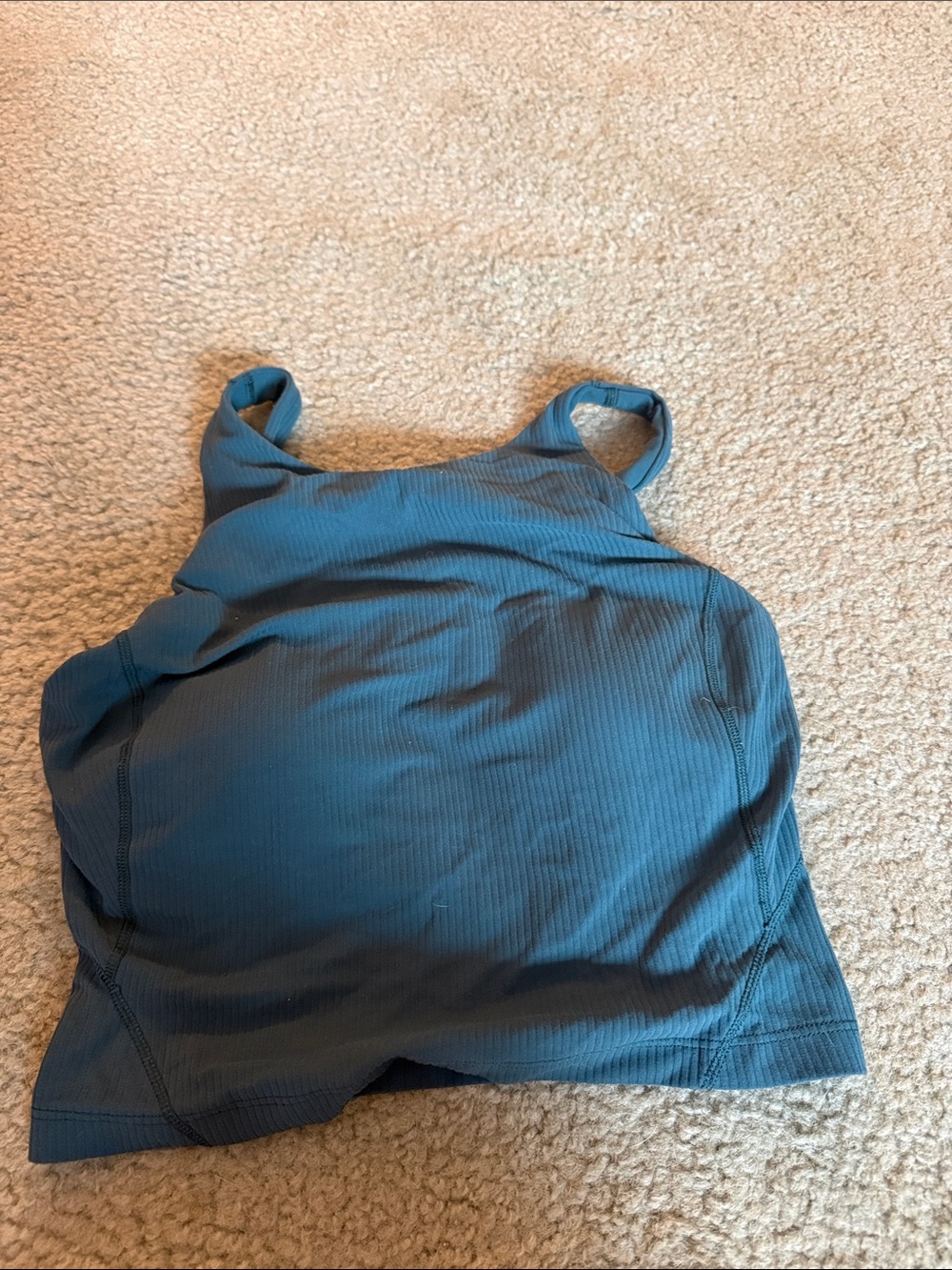 lululemon athletica Ribbed High Neck Tank Top - Teal Blue